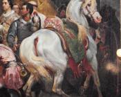 贺拉斯 贝内特 : Philippe Auguste Arabian horse and Moorish attendant at the Battle of Bouvines